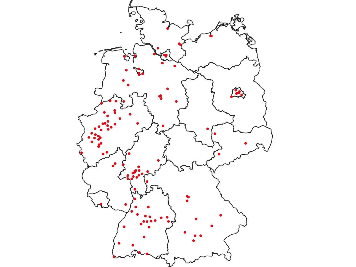 Karte MBE Standorte Deutschland